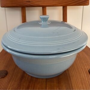Vintage Fiesta Blue Casserole Serving Dish Bowl Fiestaware Retro